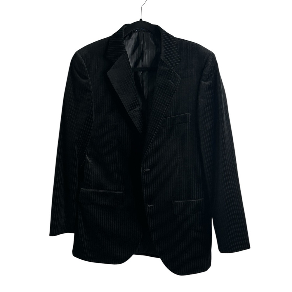 Material London strips velvet Men's Black Blazer size 40R